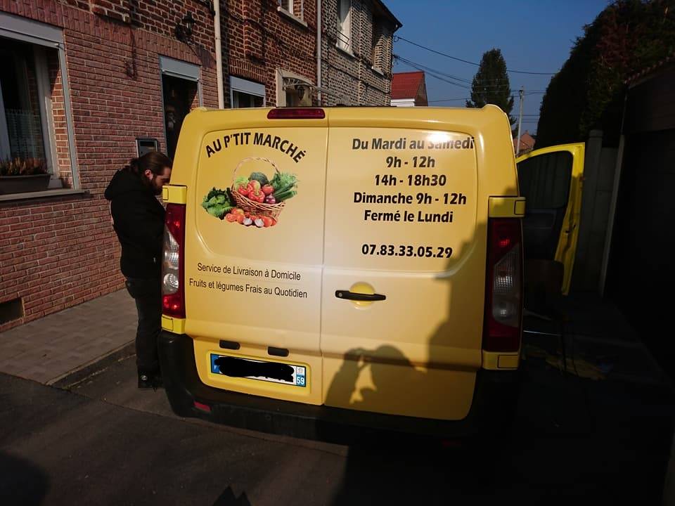 flocage vehicule pour au ptit marché a condé sur escaut