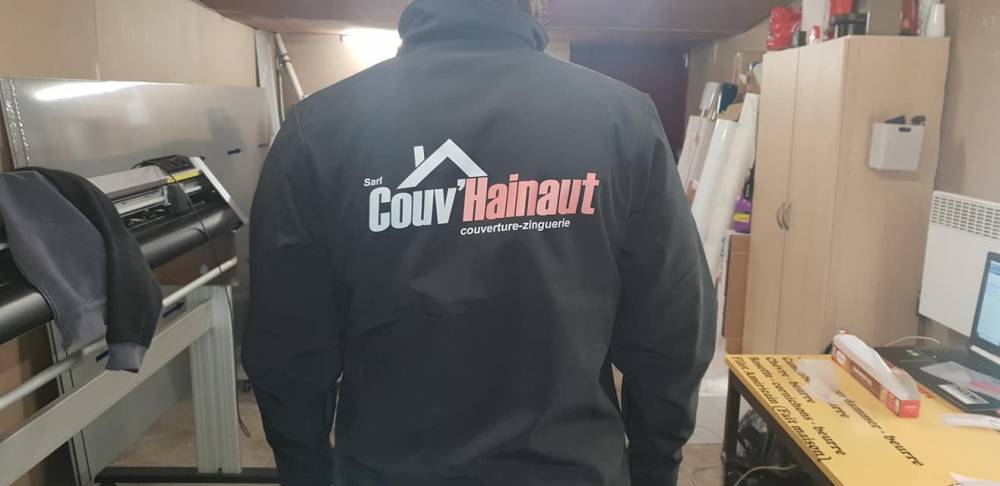 flocage textile de blouson pour couv hainaut a fresnes sur escaut