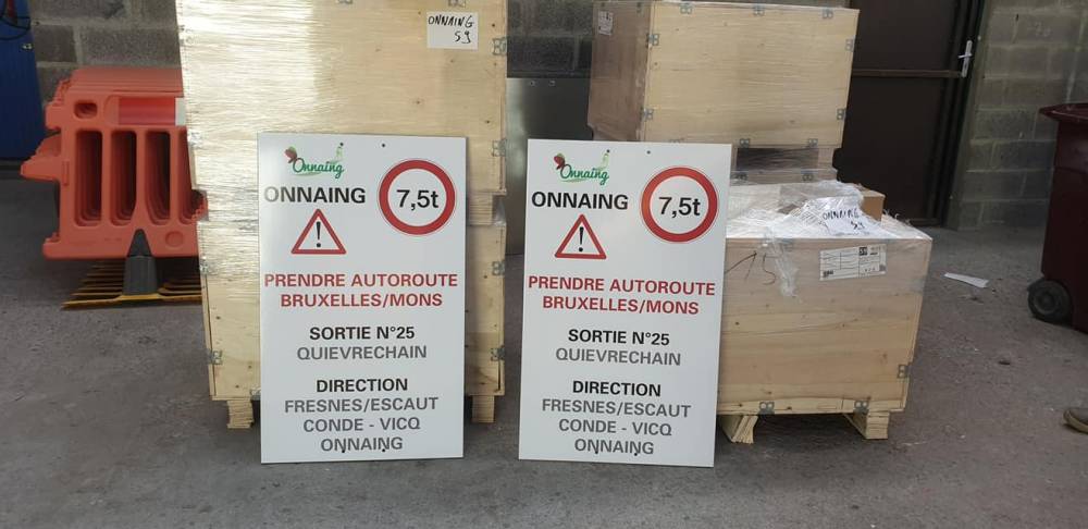 panneau de signalisation pour la mairie de onnaing 