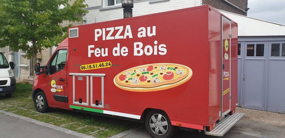 flocage de camion pour le food truck guillermo pizza a condé sur escaut